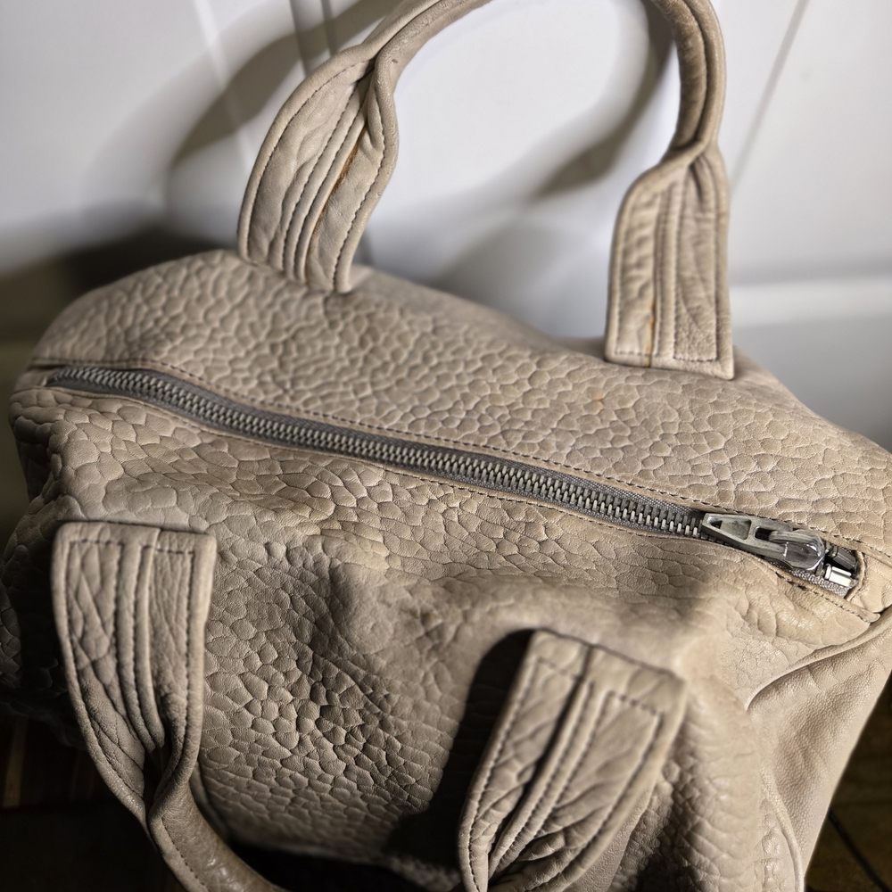 ALEXANDER WANG Pebbled Lambskin Rocco in Latte with Rose Silver Hardware - Picture 11 of 16